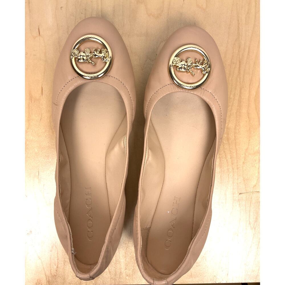 Coach Women's Bailey Smooth Leather Slip On Ballet‎ Flats in Beechwood Size 38.5 - Picture 5 of 11